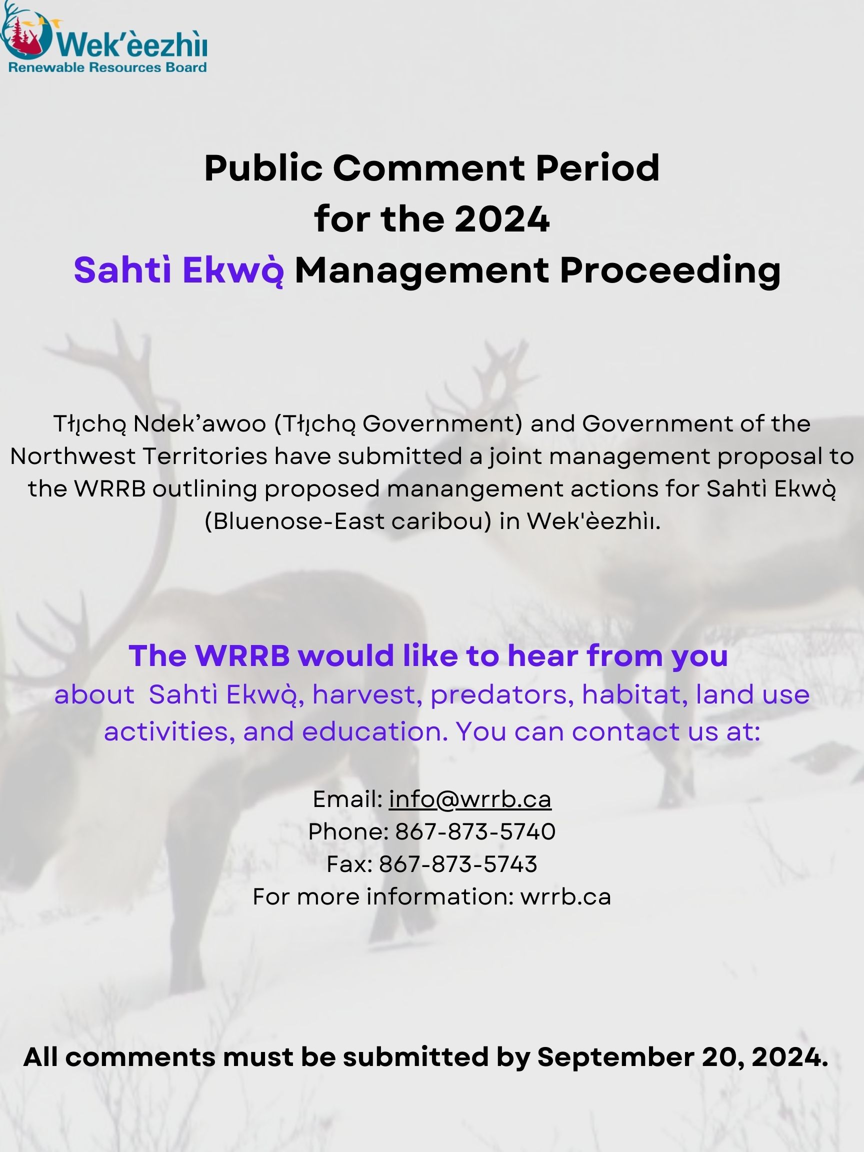 Deadline for Public Comments is September 20, 2024.