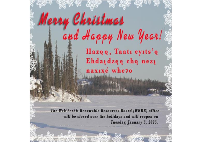 The WRRB will be closed over the holidays and will reopen on Jan. 3, 2023.